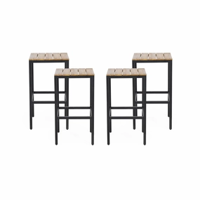 Outdoor Modern Industrial Acacia Wood Bar Stools (Set of 4) - NH402313 outdoor lounge chair, patio sofa