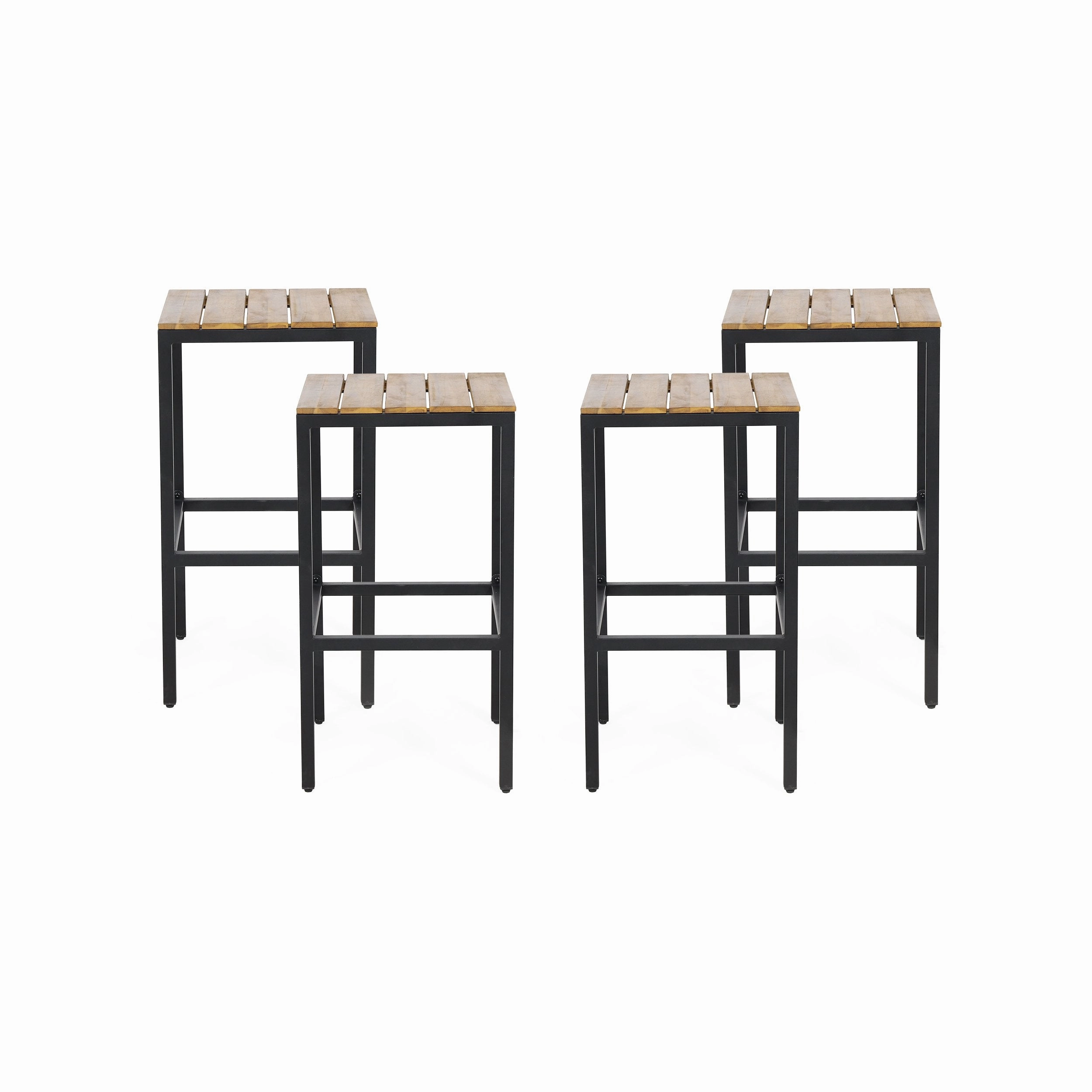 Outdoor Modern Industrial Acacia Wood Bar Stools (Set of 4) - NH402313 outdoor lounge chair, patio sofa