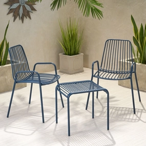 Outdoor Modern Iron 2 Seater Chat Set - NH837013 outdoor furniture, garden bench