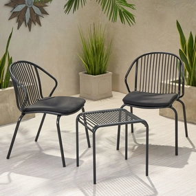 Outdoor Modern Iron 2 Seater Chat Set with Cushions - NH027013 outdoor furniture, garden bench