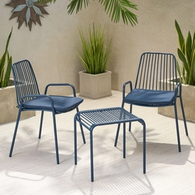 Outdoor Modern Iron 2 Seater Chat Set with Cushions - NH537013 outdoor furniture, garden bench