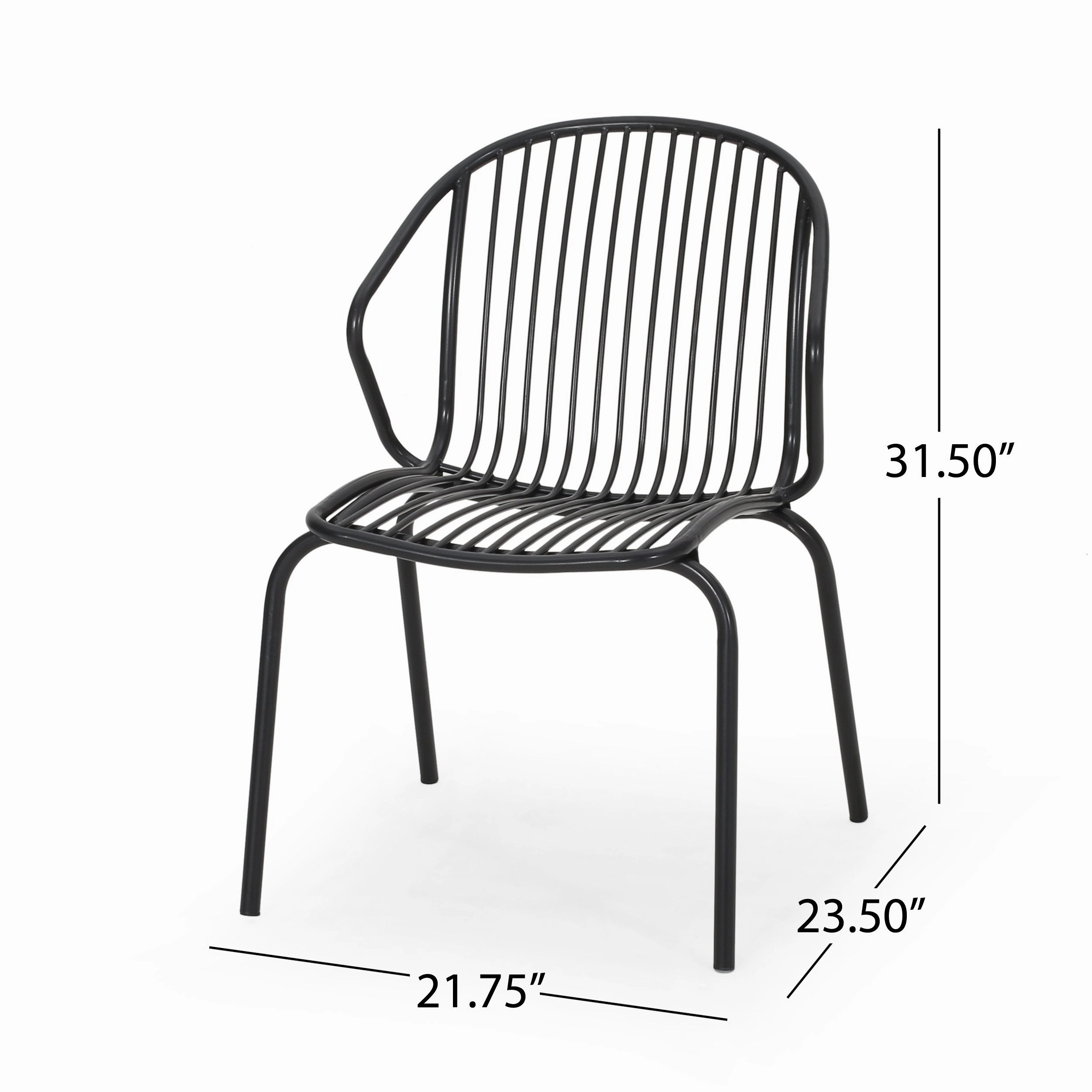 Outdoor Modern Iron Club Chair (Set of 2) - NH417013