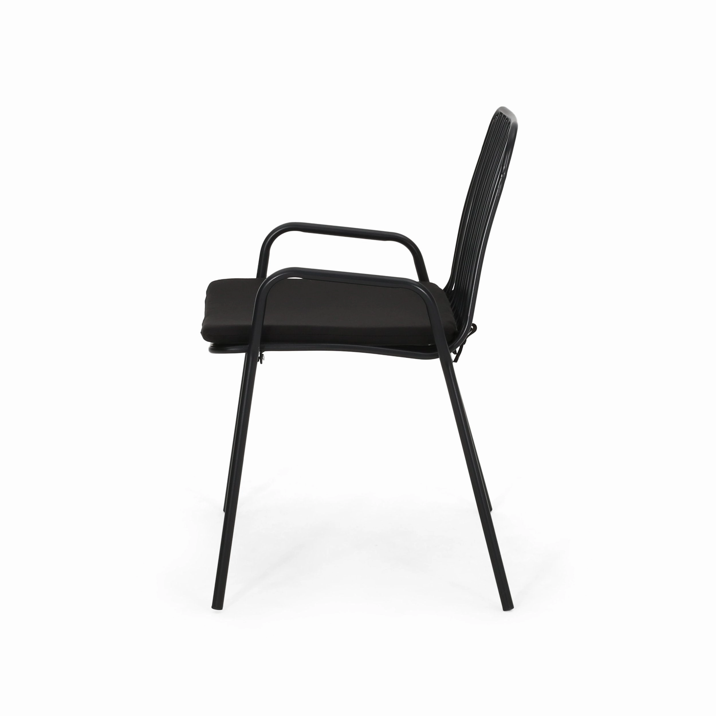 Outdoor Modern Iron Club Chair with Cushion (Set of 2) - NH237013
