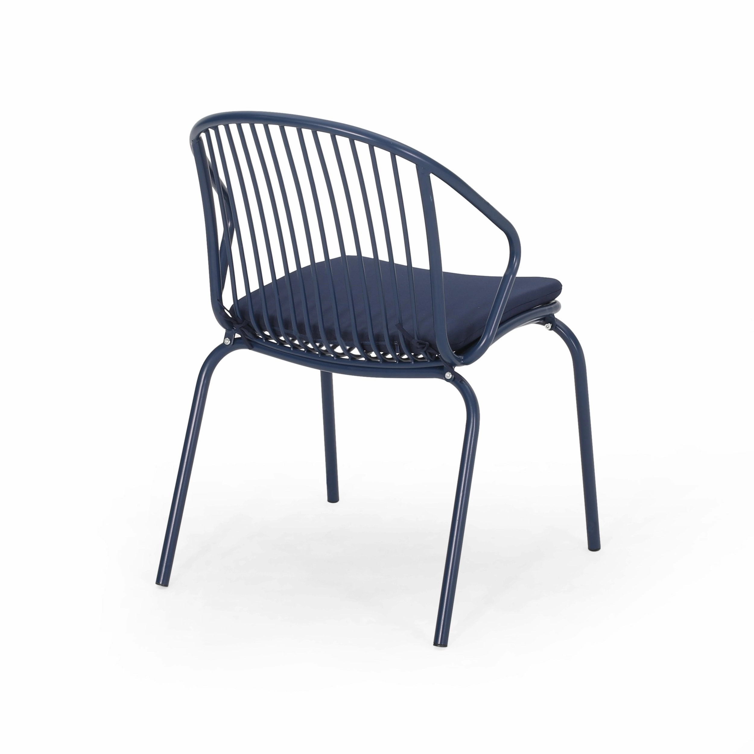Outdoor Modern Iron Club Chair with Cushion (Set of 2) - NH717013