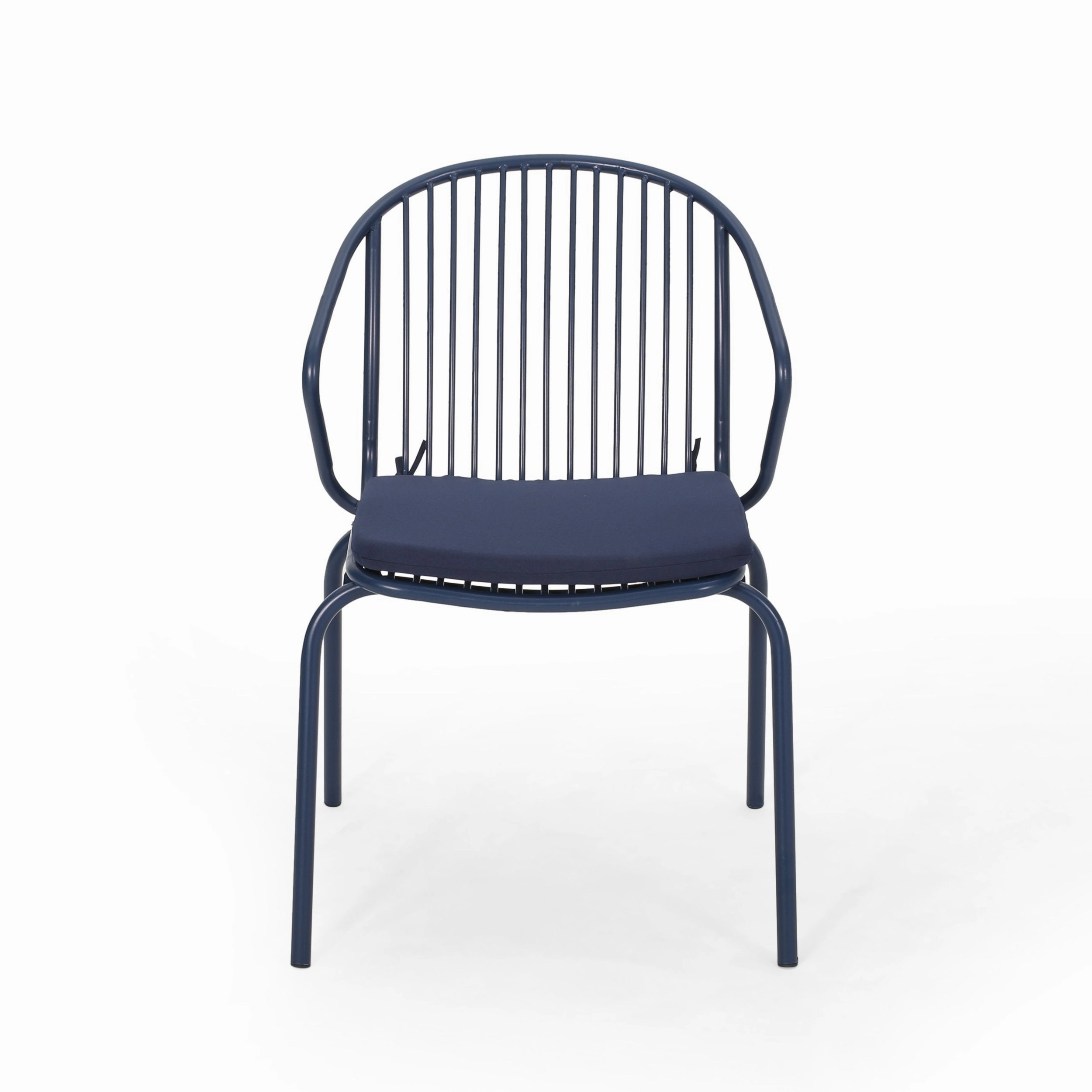 Outdoor Modern Iron Club Chair with Cushion (Set of 2) - NH717013