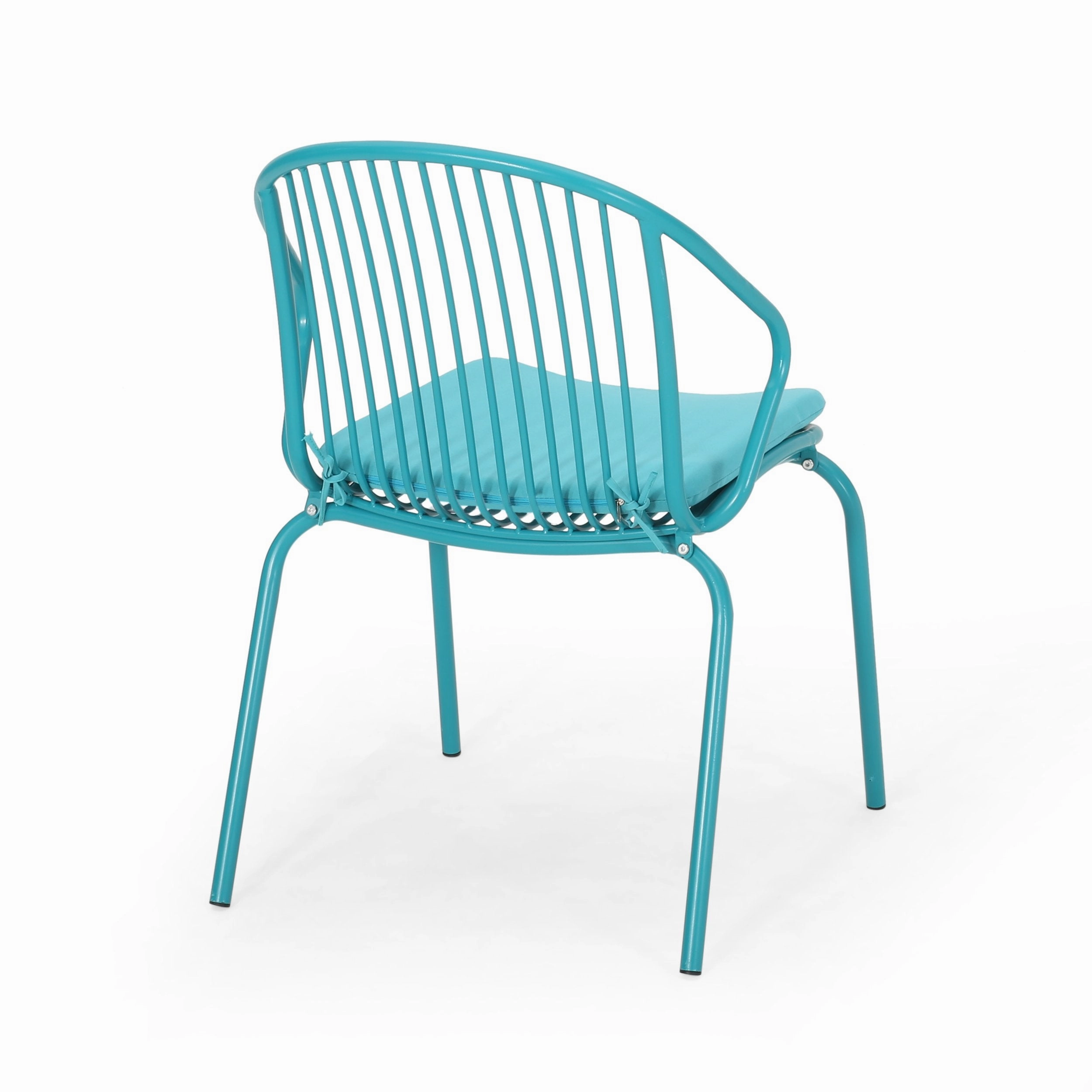 Outdoor Modern Iron Club Chair with Cushion (Set of 2) - NH717013