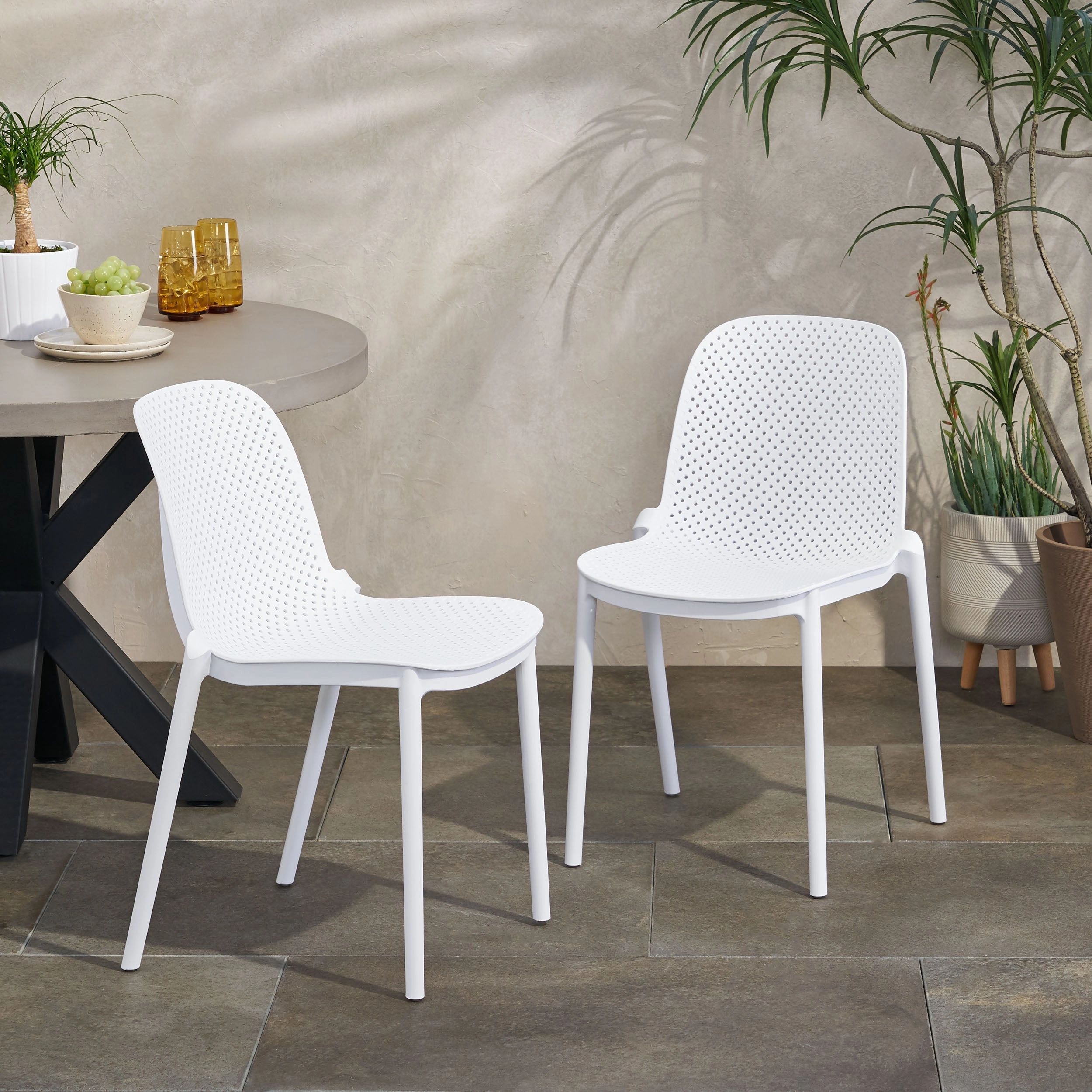 Outdoor Modern Stacking Dining Chair (Set of 2) - NH342213 outdoor lounge chair, patio sofa