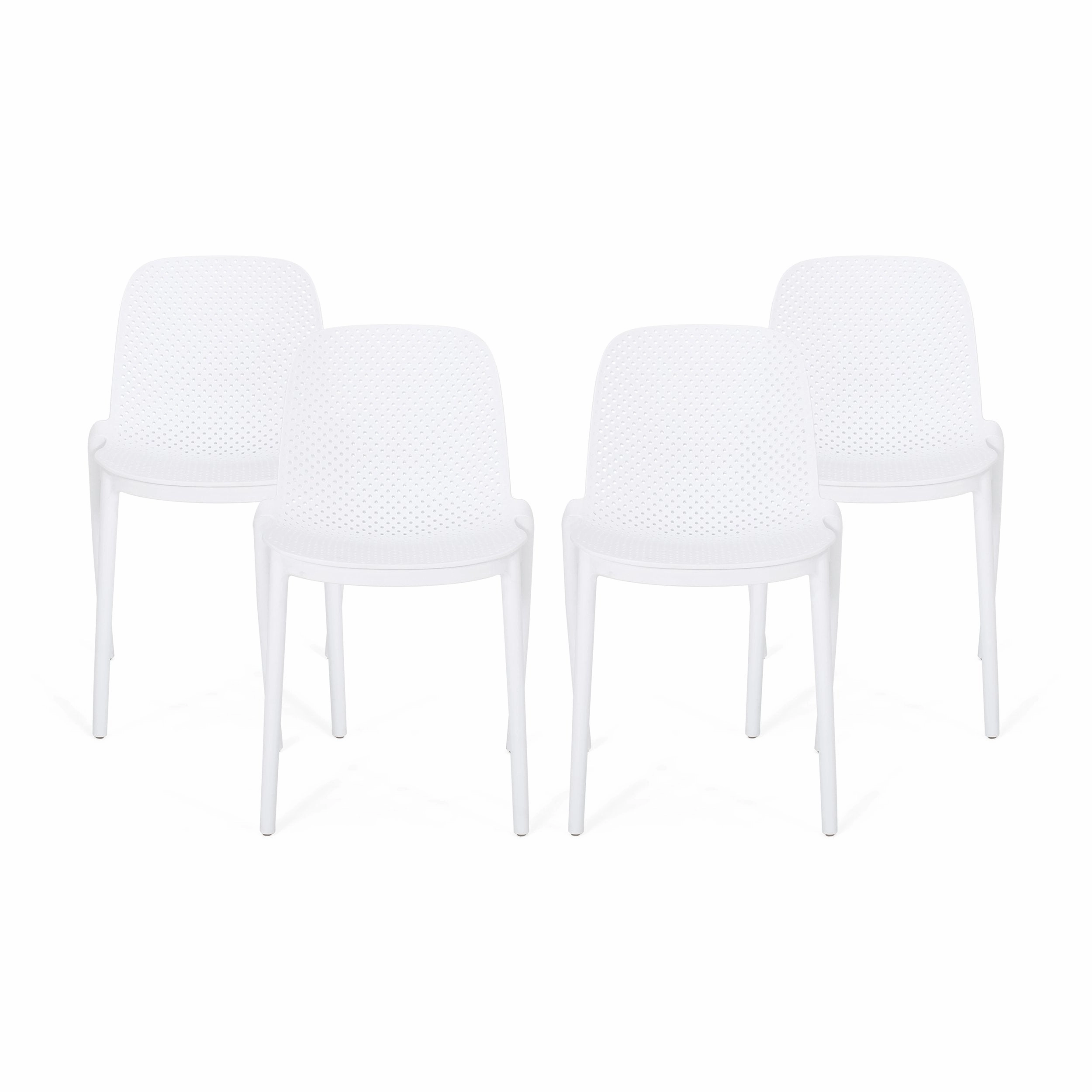 Outdoor Modern Stacking Dining Chair (Set of 4) - NH542213