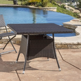 Outdoor Multi Brown Polyethylene Square Dining Table - NH815692 outdoor lounge chair, patio sofa