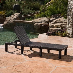 Outdoor Multi-brown Wicker Chaise Lounge without Cushion - NH648303 outdoor furniture, garden bench