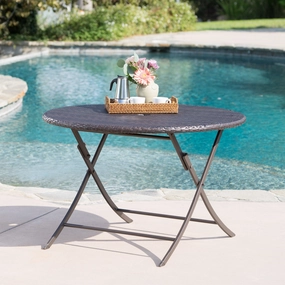 Outdoor Multi-brown Wicker Circular Foldable Dining Table - NH000203 outdoor lounge chair, patio sofa