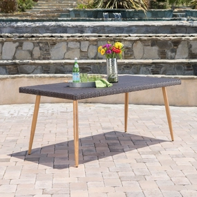 Outdoor Multi-brown Wicker Rectangular Dining Table - NH660103 outdoor lounge chair, patio sofa