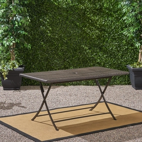 Outdoor Multi-brown Wicker Rectangular Foldable Dining Table - NH310203 outdoor lounge chair, patio sofa