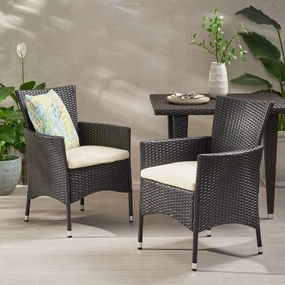 Outdoor Multibrown PE Wicker Dining Chairs (Set of 2) - NH896592 outdoor lounge chair, patio sofa
