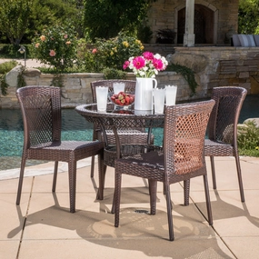Outdoor Multibrown Wicker 5pc Dining Set - NH096592 outdoor lounge chair, patio sofa