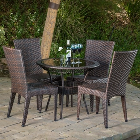 Outdoor Multibrown Wicker 5pc Dining Set - NH196592 outdoor lounge chair, patio sofa