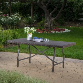 Outdoor Multibrown Wicker Dining Table - NH945003 outdoor lounge chair, patio sofa