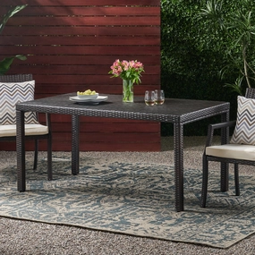 Outdoor Multibrown Wicker Rectangular Dining Table - NH872003 outdoor lounge chair, patio sofa