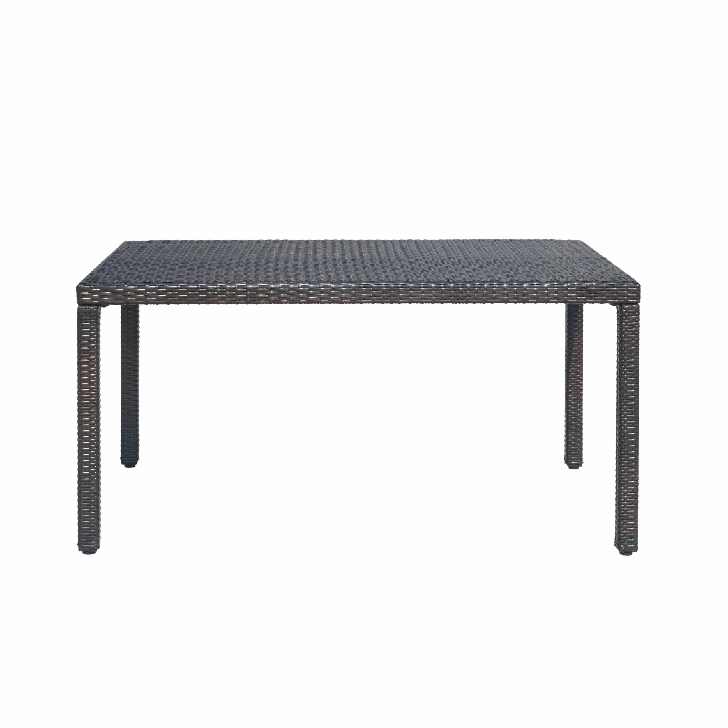 Outdoor Multibrown Wicker Rectangular Dining Table - NH872003