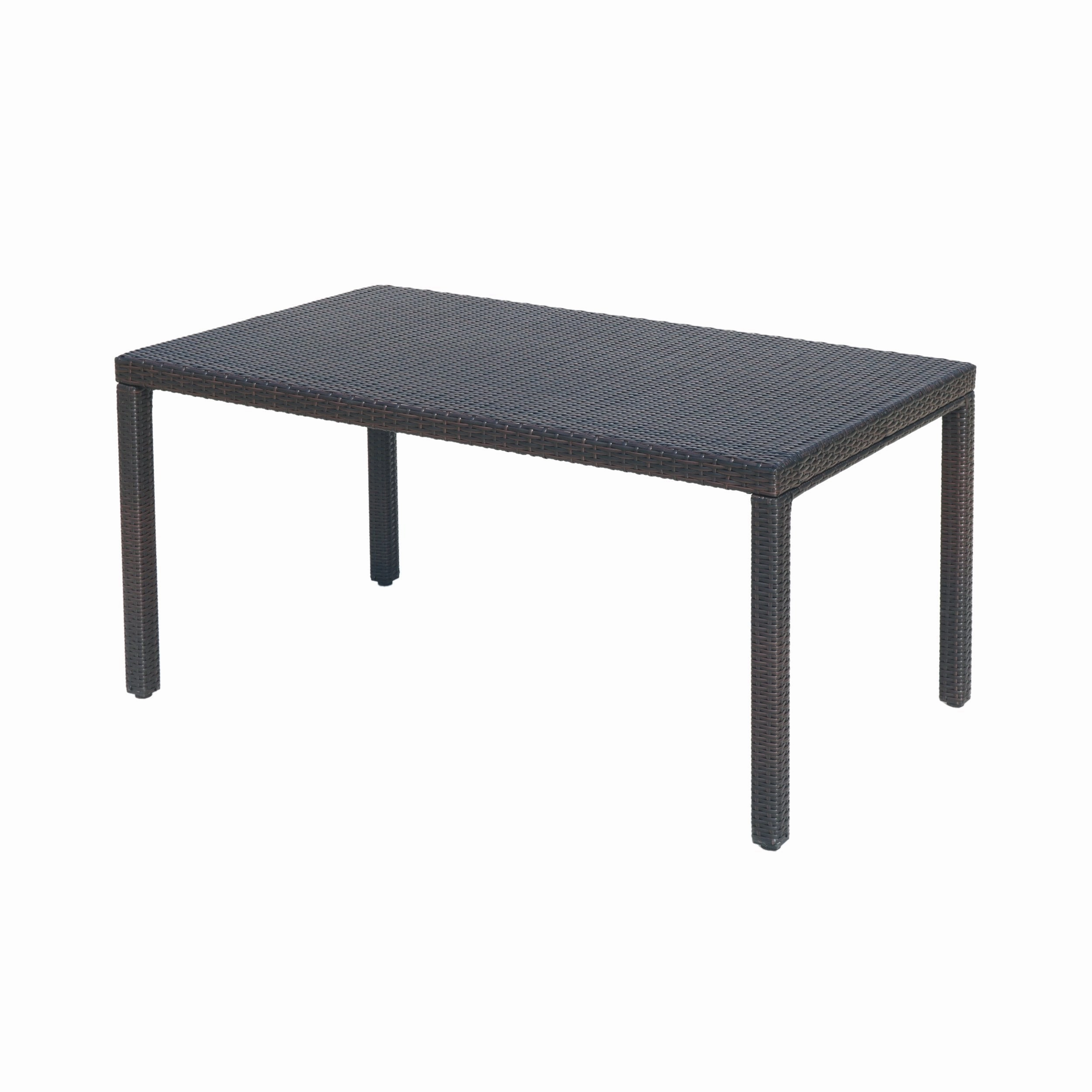 Outdoor Multibrown Wicker Rectangular Dining Table - NH872003