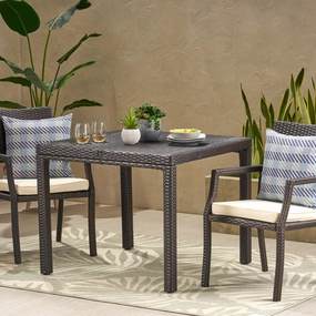 Outdoor Multibrown Wicker Square Dining Table - NH772003 outdoor lounge chair, patio sofa