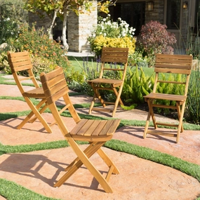 Outdoor Natural Finish Acacia Wood Foldable Dining Chairs (Set of 4) - NH818992 outdoor lounge chair, patio sofa