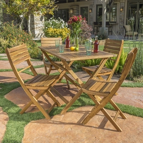 Outdoor Natural Finish Acacia Wood Foldable Dining Set - NH908992 outdoor lounge chair, patio sofa
