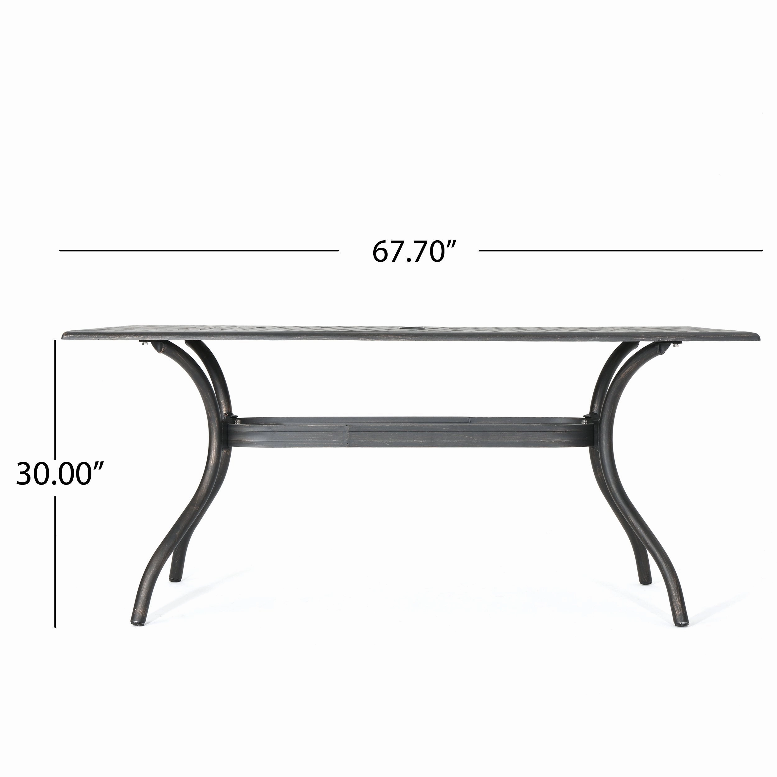 Outdoor Patina Copper Cast Aluminum Dining Table - NH276003