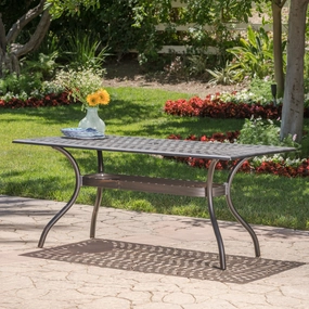 Outdoor Patina Copper Cast Aluminum Dining Table - NH276003 outdoor lounge chair, patio sofa