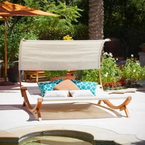 Outdoor Patio Chaise Lounge Sunbed and Canopy - NH692592 patio umbrella, gazebo