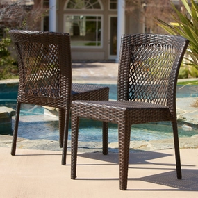 Outdoor Patio Furniture Brown Wicker Chairs (Set of 2) - NH804612 outdoor lounge chair, patio sofa