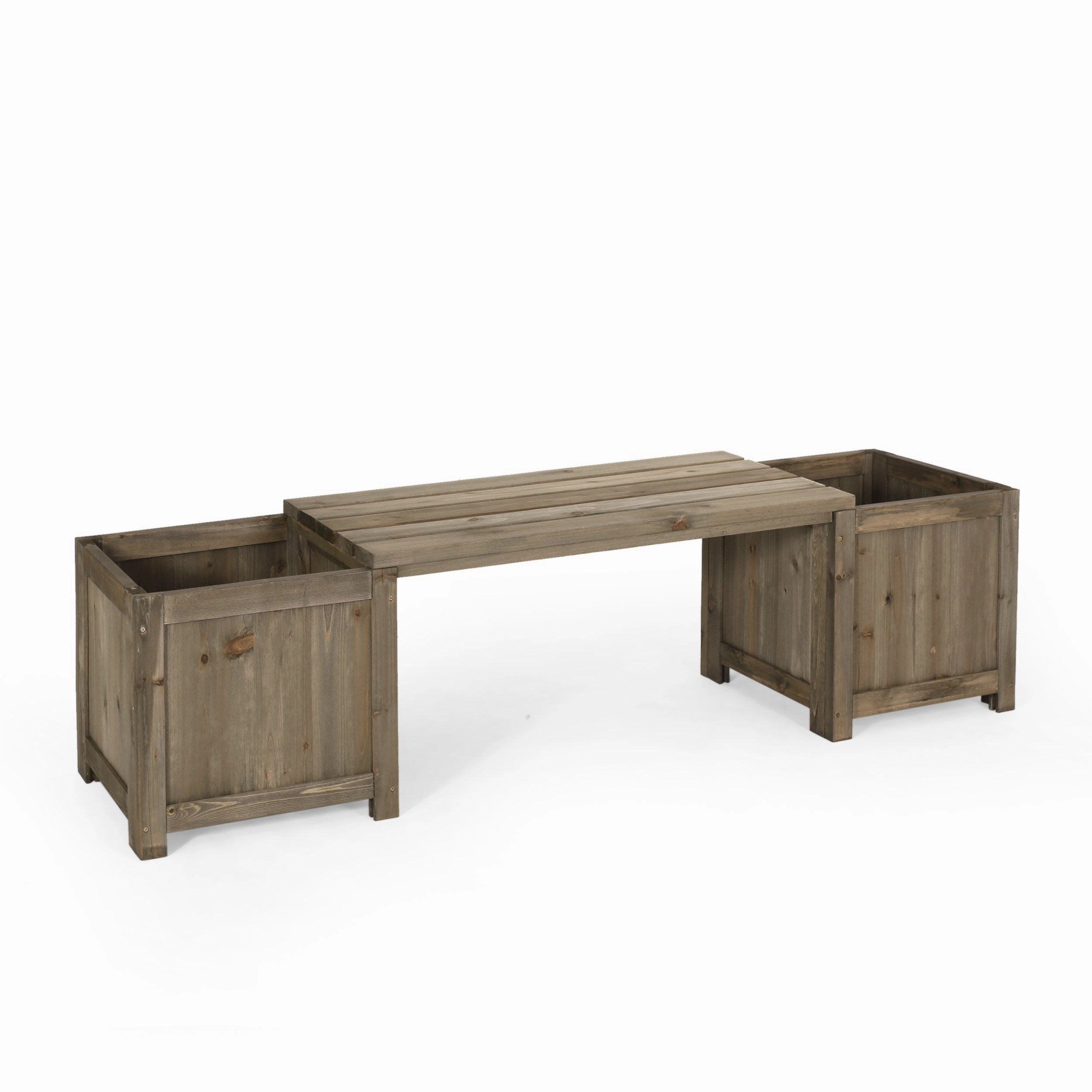 Outdoor Pine Wood Planter Bench - NH745513 outdoor furniture, garden bench