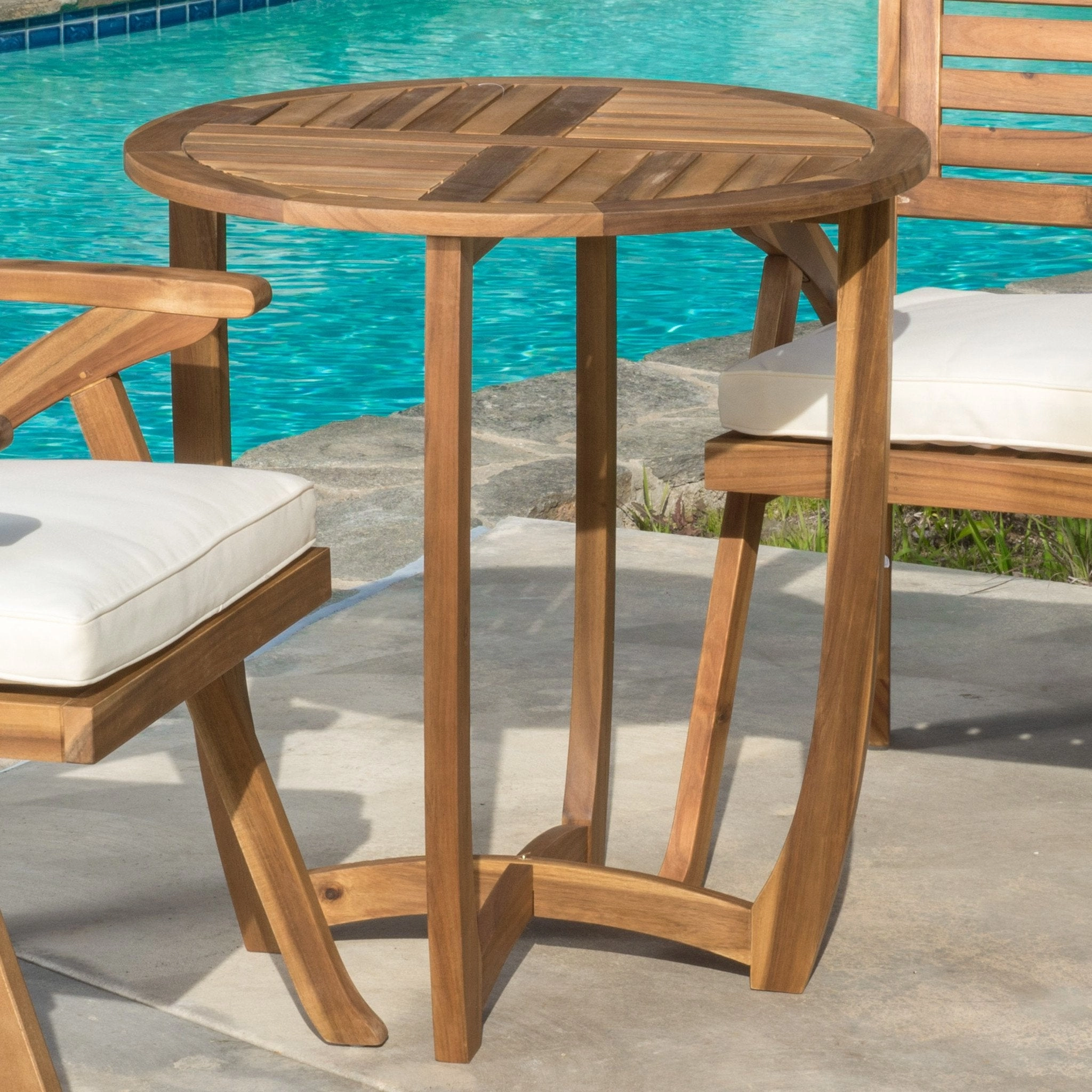 Outdoor Round Wood Side Table - NH775692 outdoor lounge chair, patio sofa