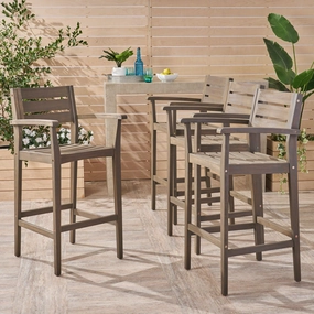 Outdoor Rustic Acacia Wood Barstool (Set of 4) - NH585603 outdoor lounge chair, patio sofa