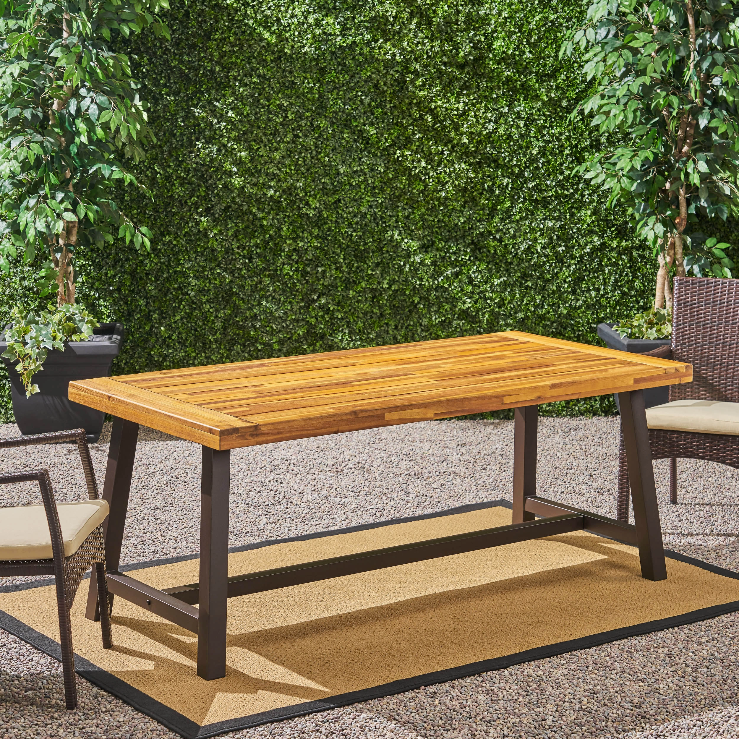 Outdoor Sandblast Finished Dining Table with Iron Legs - NH396203 outdoor lounge chair, patio sofa