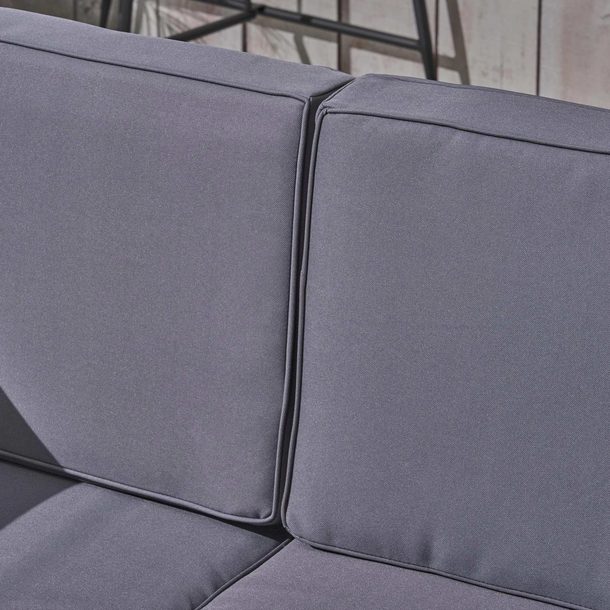 Outdoor Sectional Sofa Set with Coffee Table - 4-Piece 3-Seater - Acacia Wood - Outdoor Cushions - NH550703