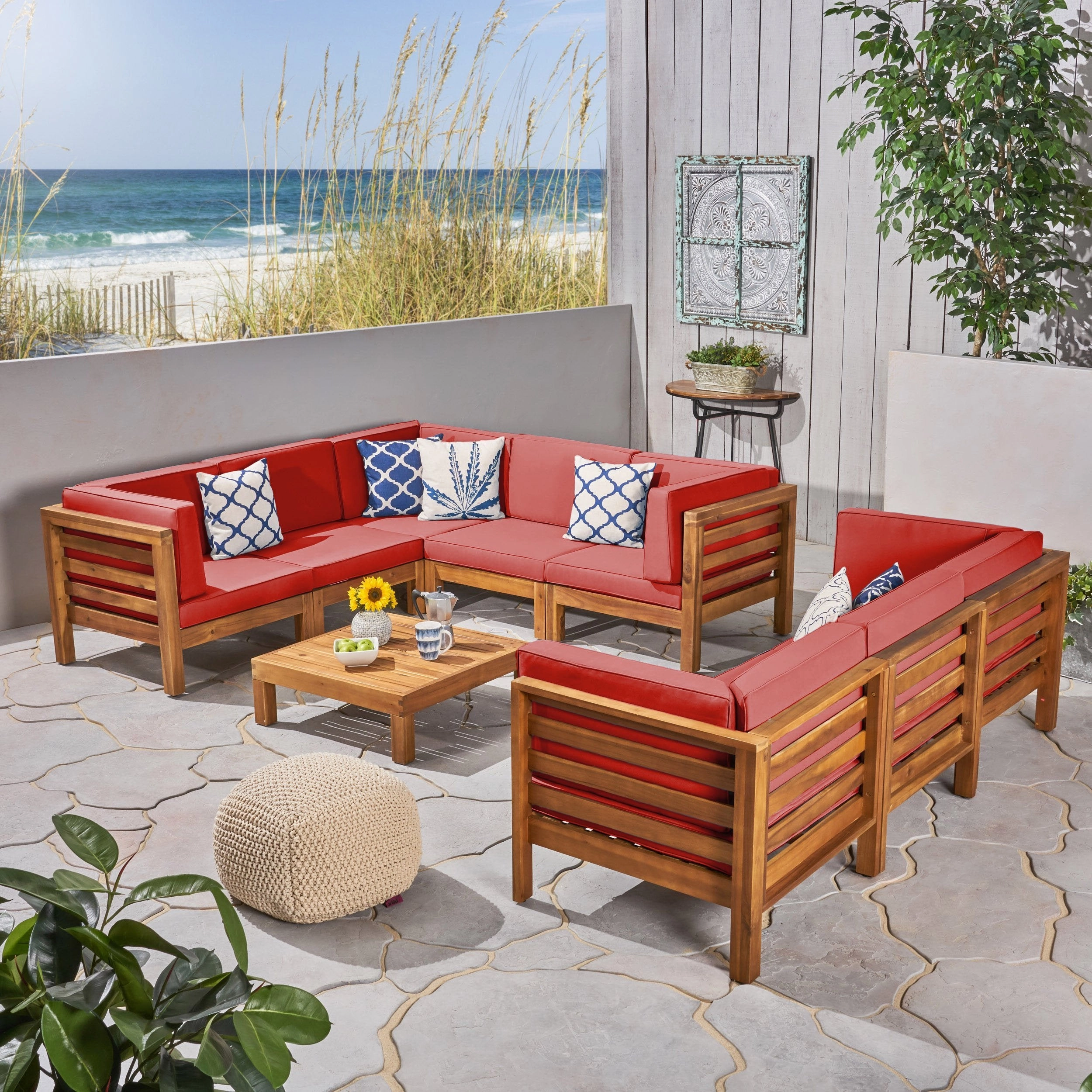 Outdoor Sectional Sofa Set with Coffee Table - NH380703