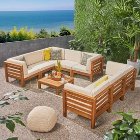 Outdoor Sectional Sofa Set with Coffee Table - NH380703 outdoor furniture, garden bench