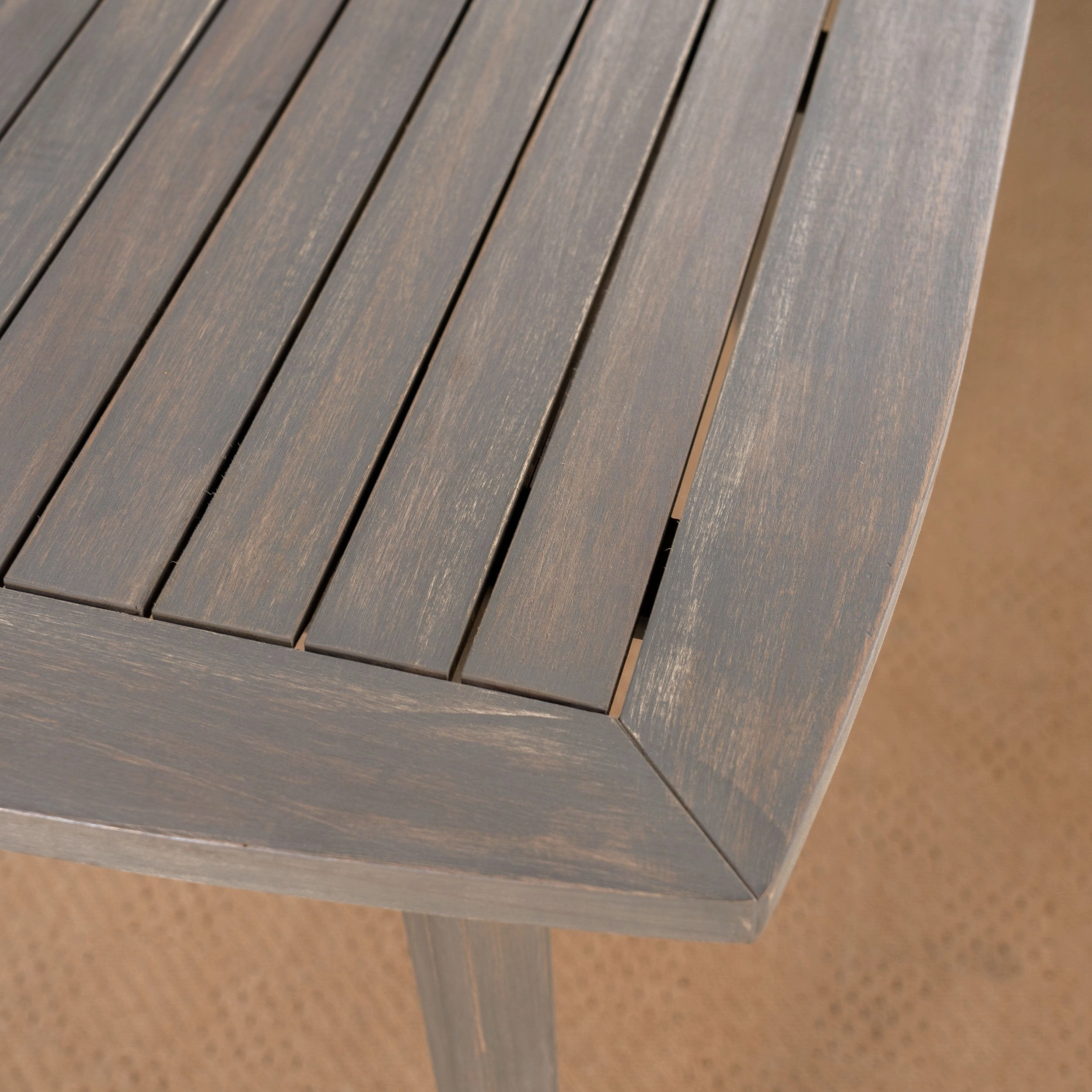 Outdoor Square Acacia Wood Dining Table with Straight Legs - NH660503