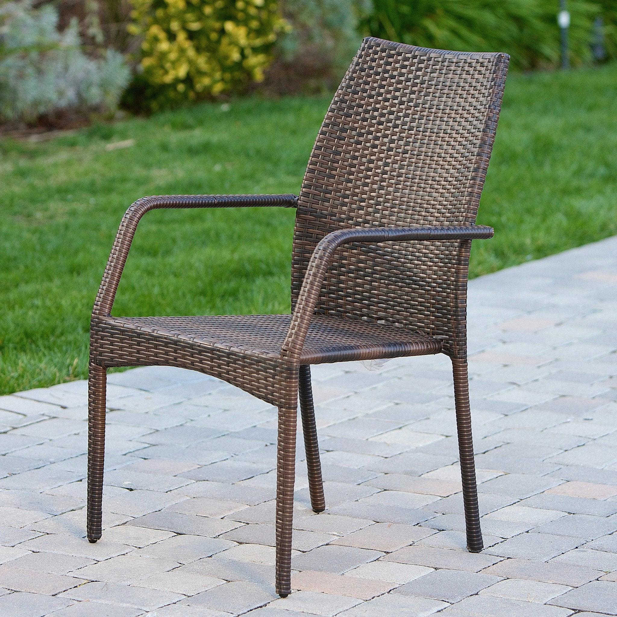 Outdoor Stacking Multi-Brown Wicker Chairs (Set of 2) - NH812832 outdoor lounge chair, patio sofa
