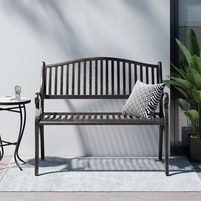 Outdoor Traditional Cast Aluminum Bench - NH101313 outdoor furniture, garden bench