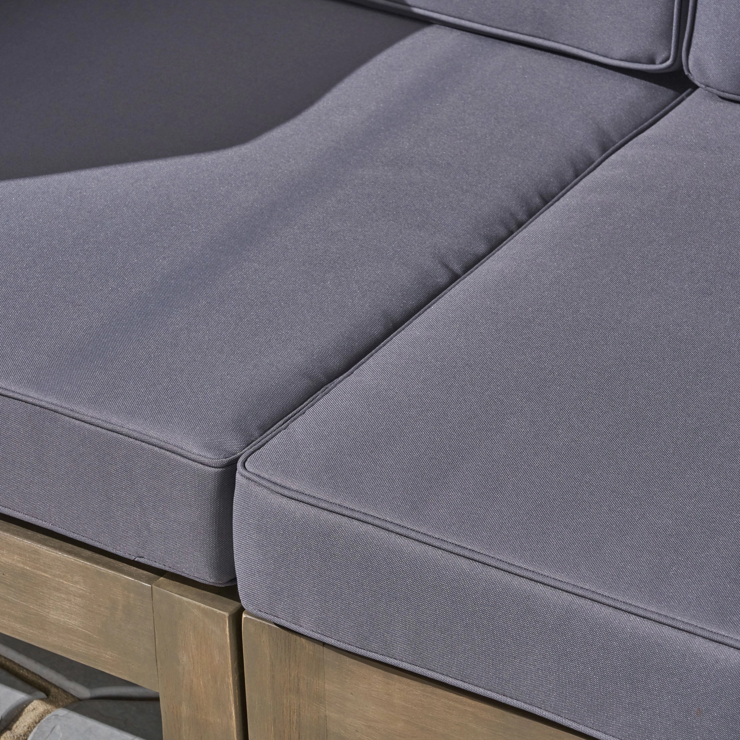 Outdoor V-Shaped Sectional Sofa Set - 5-Seater - Acacia Wood - Outdoor Cushions - NH460703