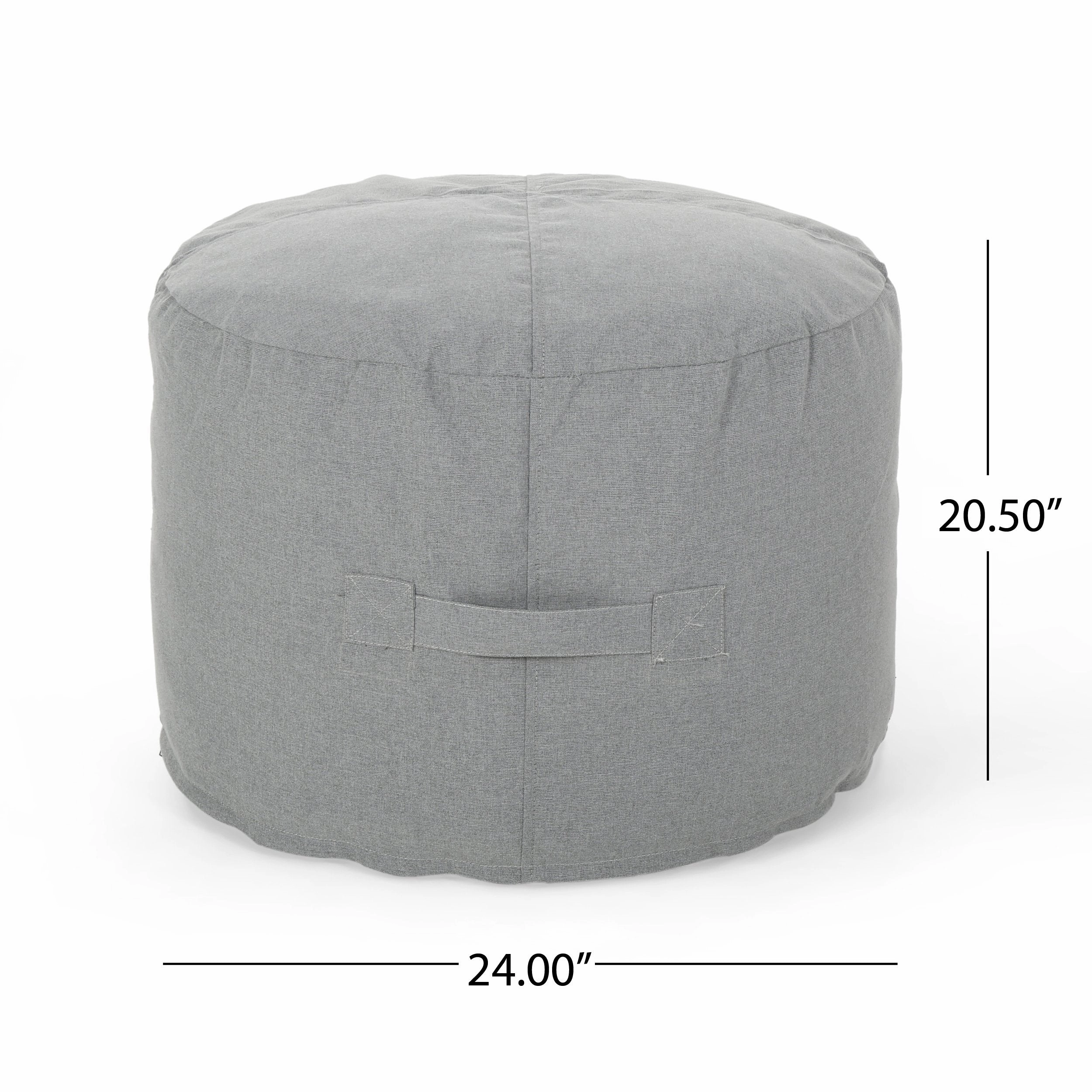 Outdoor Water Resistant 4.5 Bean Bag and 2 Ottoman Pouf Set - NH510803