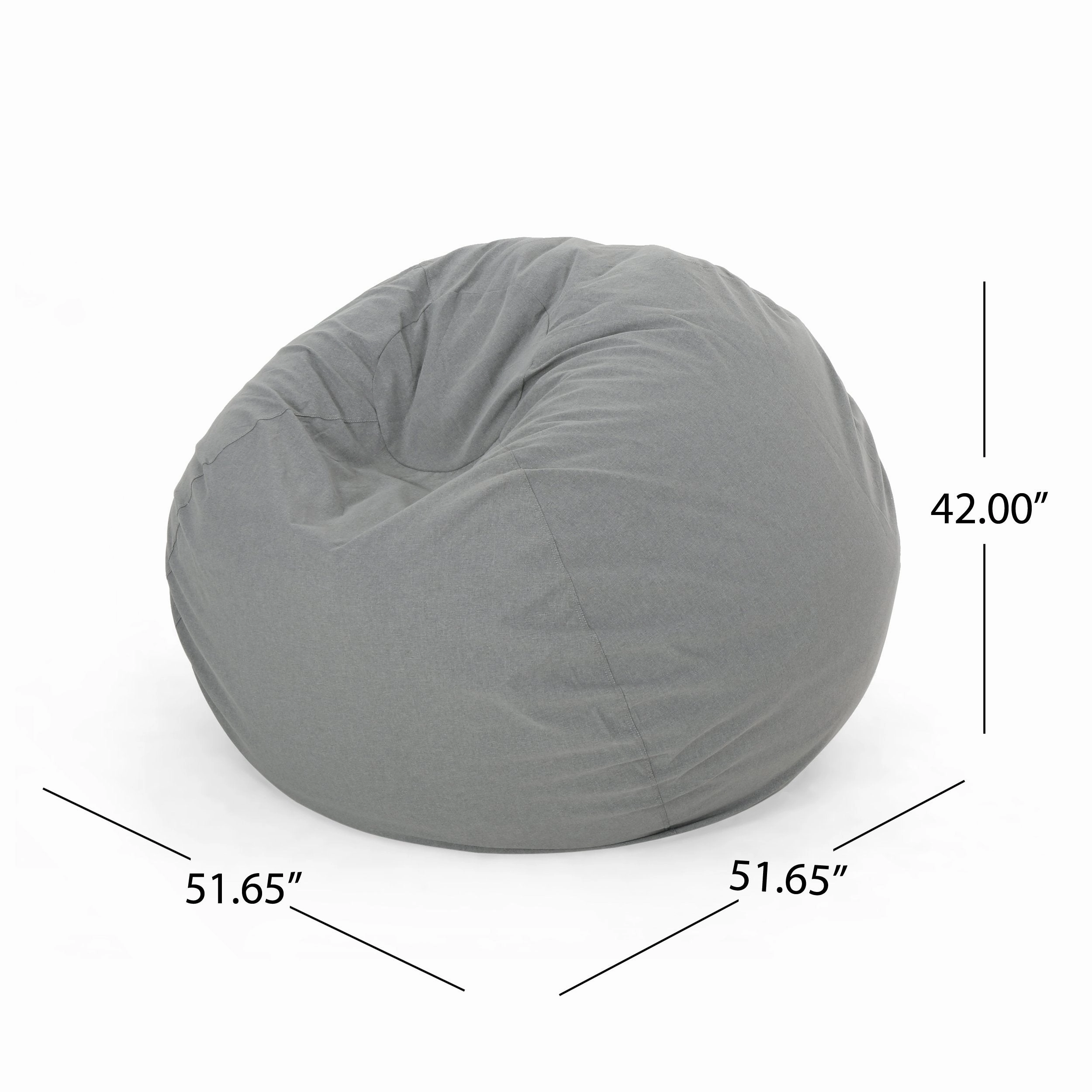 Outdoor Water Resistant 4.5 Bean Bag and 2 Ottoman Pouf Set - NH510803