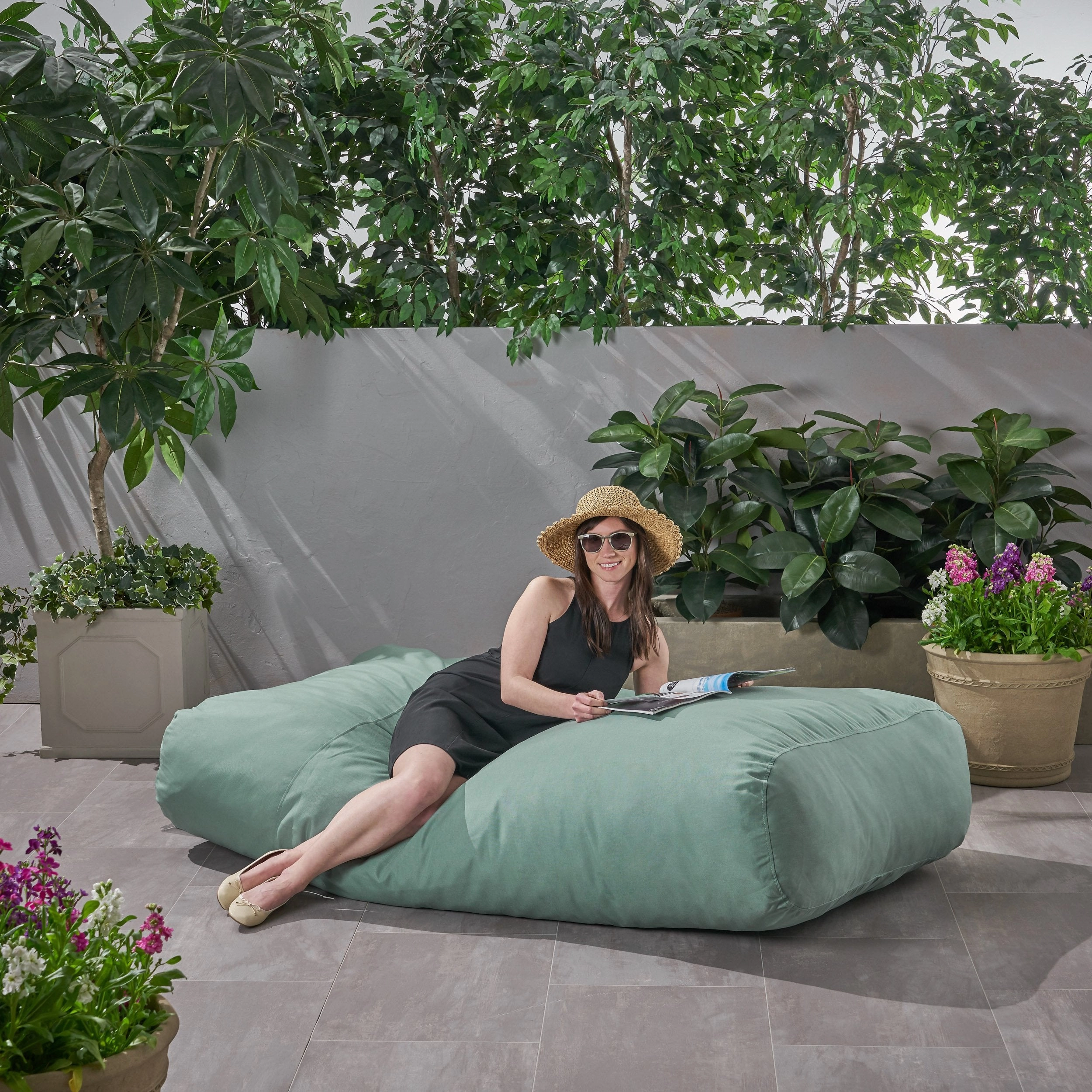 Outdoor Water Resistant 6X3 Lounger Bean Bag - NH040803 outdoor furniture, garden bench