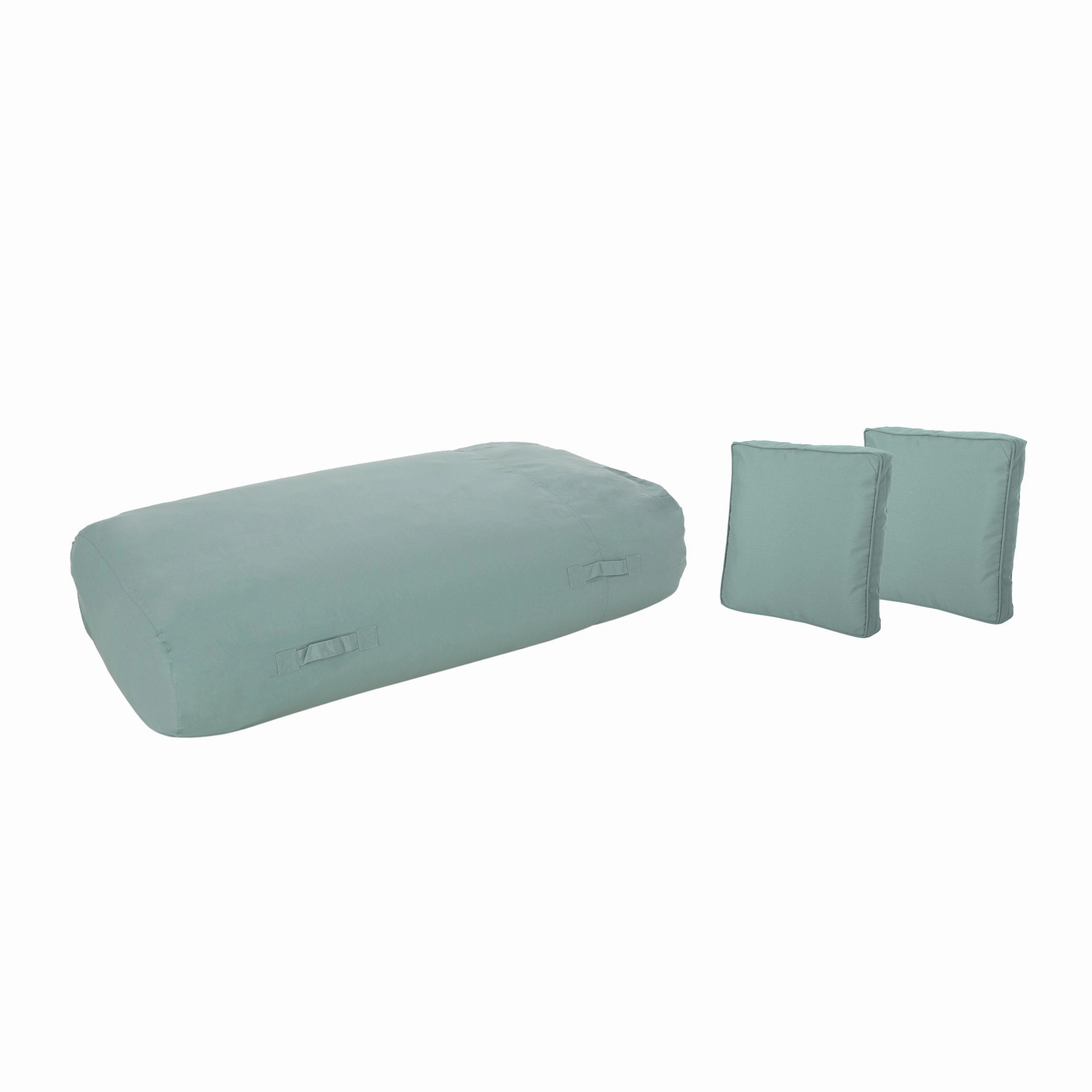 Outdoor Water Resistant 6X3 Lounger Bean Bag and 18" Throw Pillows Set - NH250803 outdoor furniture, garden bench