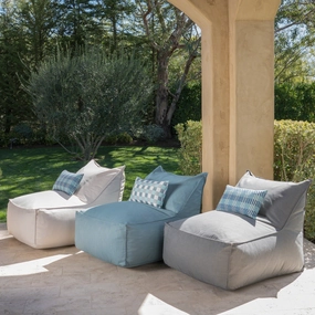 Outdoor Water Resistant Fabric Bean Bag Lounger - NH222403 outdoor furniture, garden bench