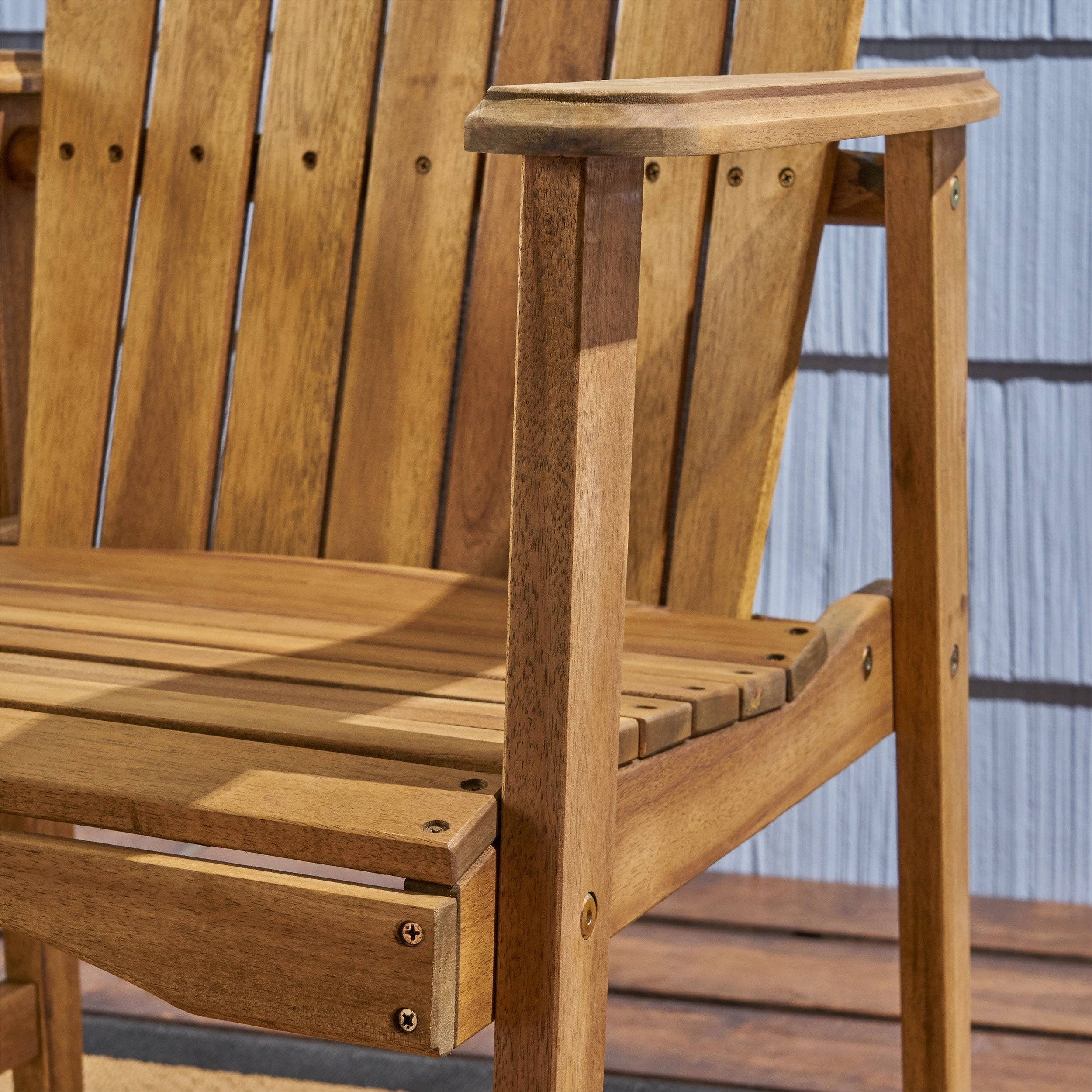 Outdoor Weather Resistant Acacia Wood Adirondack Dining Chairs (Set of 2) - NH989803
