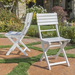 Outdoor White Finish Acacia Wood Foldable Dining Chairs - NH618992 outdoor lounge chair, patio sofa