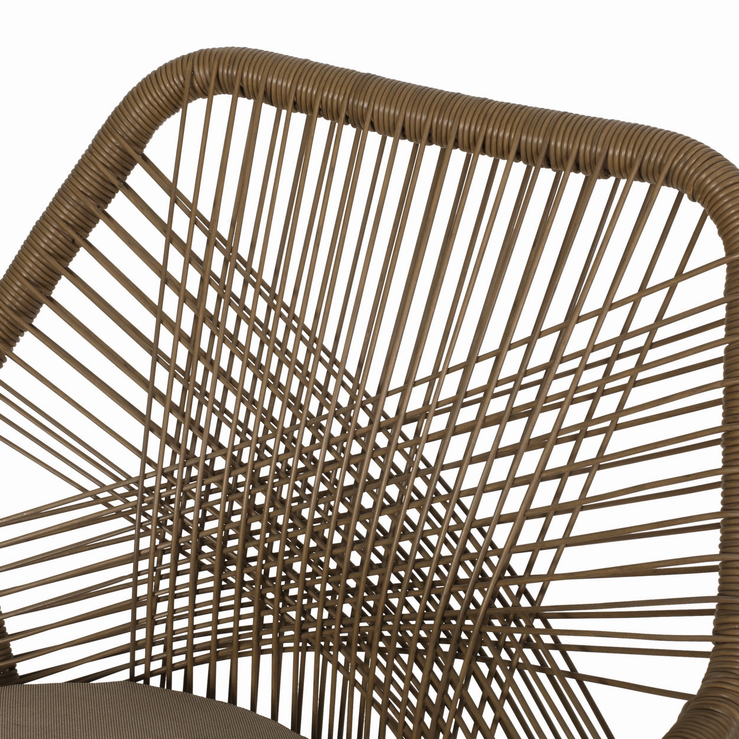 Outdoor Wicker 2 Seater Chat Set, Light Brown and Beige - NH100513